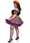 Kostüm - Farbintensives Ringelblumen-Kleid - Dia De Las Muertos - Queen Size | Leg Avenue