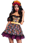 Kostüm - Farbintensives Ringelblumen-Kleid - Dia De Las Muertos | Leg Avenue