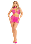 Magenta verführerisches Lingerie Set mit aufregenden Spitzendetails von Leg Avenue – Ansicht 4