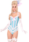 Blaues verführerisches Burlesque Mieder mit eleganten Akzenten von Leg Avenue – Ansicht 4