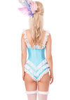 Blaues verführerisches Burlesque Mieder mit eleganten Akzenten von Leg Avenue – Ansicht 3