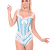 Blaues verführerisches Burlesque Mieder mit eleganten Akzenten | Leg Avenue