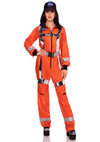 Oranger hautenger Astronauten Overall mit futuristischem Gurtzeug von Leg Avenue – Ansicht 4