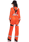 Oranger hautenger Astronauten Overall mit futuristischem Gurtzeug von Leg Avenue – Ansicht 2