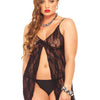 Schwarzes verführerisches Babydoll Nachthemd mit Spitze | Leg Avenue