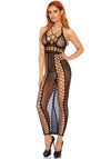 Rückenfreies Netzkleid mit verspielten Details | Leg Avenue
