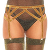 Goldener atemberaubender Strumpfgürtel aus schimmerndem Lurex | Leg Avenue