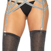 Silberner schimmernder Lurex Strumpfgürtel mit elastischer Passform | Leg Avenue