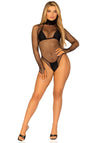 Langärmliger Rollkragen Fischnetz-Body| Leg Avenue