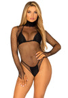 Langärmliger Rollkragen Fischnetz-Body| Leg Avenue