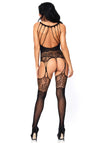 Riemchen-Bodystocking mit Rosen | Leg Avenue
