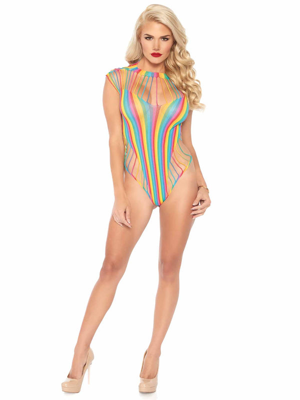 Blickdichter Regenbogen Teddy | Leg Avenue