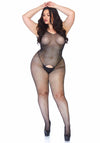 Glitzernder Ärmelloser Bodystocking mit offenem Schritt schwarz | Leg Avenue