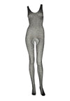 Fischnetz-Body mit offenem Schritt und Strass | Leg Avenue