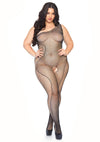 Ärmelloser Bodystocking mit Träger und offenem Schritt schwarz | Leg Avenue