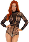 Langarm Fishnet Body mit Klick-Verschluss von Leg Avenue – Ansicht 4
