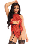 Rückenfreier Teddy mit Leopardenmuster | Leg Avenue