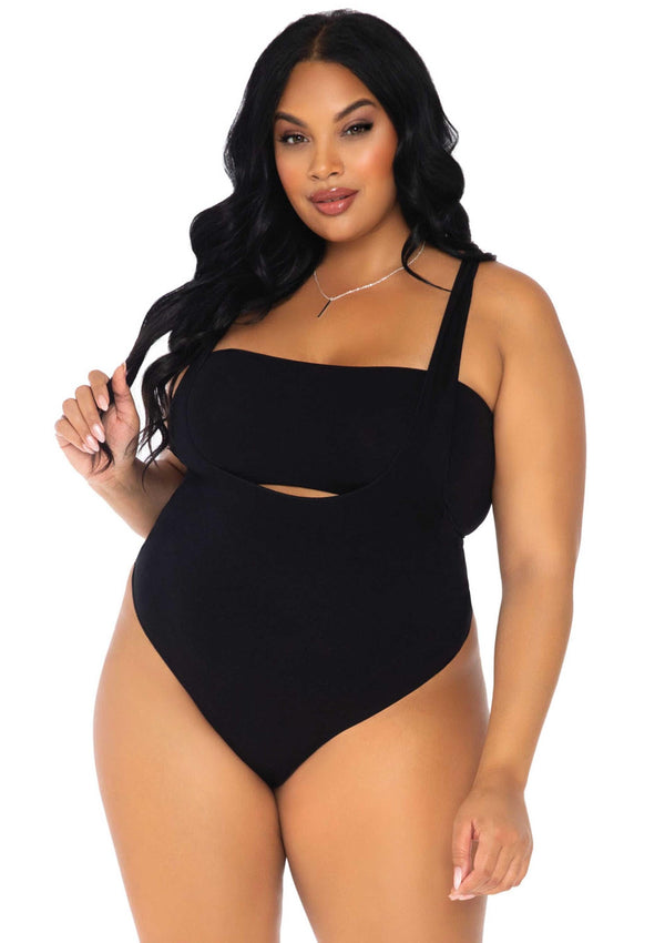Eleganter blickdichter zweiteiliger Body mit Strapsen von Leg Avenue