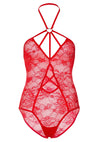 Roter romantischer Teddy mit verführerischem Herzausschnitt von Leg Avenue – Ansicht 8