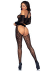 Sexy 3-teiliges Spitzendessous-Set mit Crop Top, Strumpfhalter und String | Leg Avenue