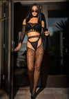 Sexy 3-teiliges Spitzendessous-Set mit Crop Top, Strumpfhalter und String | Leg Avenue