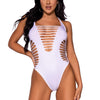 Weißer moderner Neckholder Body mit markanten Cut-Out Details | Leg Avenue