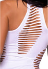 Weißer moderner Neckholder Body mit markanten Cut-Out Details von Leg Avenue – Ansicht 10