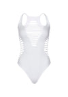 Weißer moderner Neckholder Body mit markanten Cut-Out Details von Leg Avenue – Ansicht 2