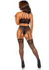 Crop Top und Strumpfhose aus feinster Spitze und Netz | Leg Avenue