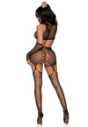 Sexy Netz Kleid mit Armstulpen schwarz | Leg Avenue