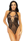 Bodysuit mit Keyhole-Ausschnitt aus Netz und Spitze | Leg Avenue