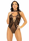 Bodysuit mit Keyhole-Ausschnitt aus Netz und Spitze | Leg Avenue