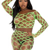 Neongrünes verführerisches Netz Set mit Leggings | Leg Avenue