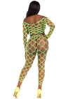 Neongrünes verführerisches Netz Set mit Leggings von Leg Avenue – Ansicht 3