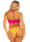 Sunsetfarbener eleganter Ombre Bodysuit mit modernen Cut Outs von Leg Avenue – Ansicht 5