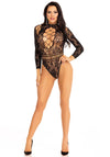 Rückenfreier Body aus Spitze und Netz | Leg Avenue