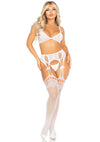 Weißes verführerisches Dessous Set mit zarten Spitzendetails von Leg Avenue – Ansicht 4