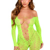 Neongrünes verführerisches Bodystocking mit aufregendem Schlangenmuster | Leg Avenue