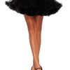 Schwarzer flauschiger Petticoat Rock mit verspielten Rüschendetails | Leg Avenue