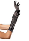 Schwarze elegante lange Satinhandschuhe für glamouröse Verführung von Leg Avenue
