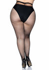 Schwarze gewagte Netzstrumpfhose mit figurbetonter Passform Technologie von Leg Avenue – Ansicht 2