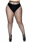 Schwarze gewagte Netzstrumpfhose mit figurbetonter Passform Technologie von Leg Avenue