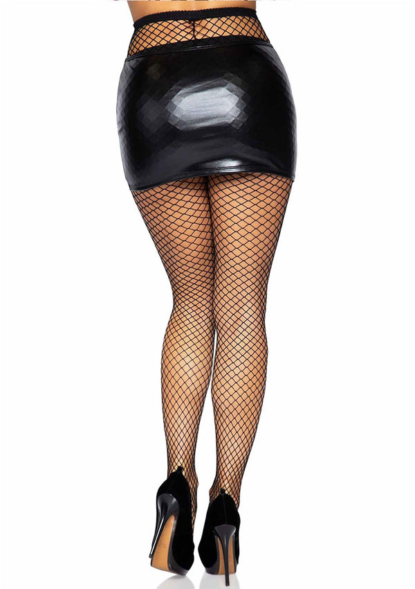 Schwarze elegante Netzstrumpfhose für stilvolle Abendmode von Leg Avenue – Ansicht 3