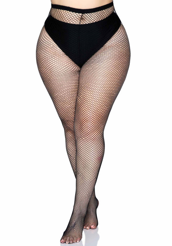 Fischnetz Strumpfhose mit hinterer Naht schwarz | Leg Avenue