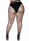 Fischnetz Strumpfhose mit hinterer Naht schwarz | Leg Avenue