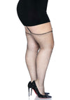 Schwarze funkelnde Netzstrumpfhose mit schillernden Strasssteinen von Leg Avenue – Ansicht 4