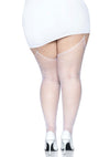 Weißes funkelndes Netzstrumpfband für glamouröse und verführerische Auftritte von Leg Avenue – Ansicht 2