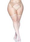 Weißes funkelndes Netzstrumpfband für glamouröse und verführerische Auftritte von Leg Avenue – Ansicht 4