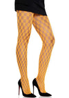 Neonoranges aufregendes Netzbeinkleid mit modernem geometrischen Muster von Leg Avenue – Ansicht 2