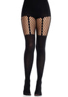 Schwarze gewagte Strumpfhose mit verführerischem Straps Effekt von Leg Avenue – Ansicht 4
